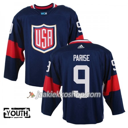USA Team Pelipaita Zach Parise 9 2016 World Cup Lapsille Sininen Premier Paita